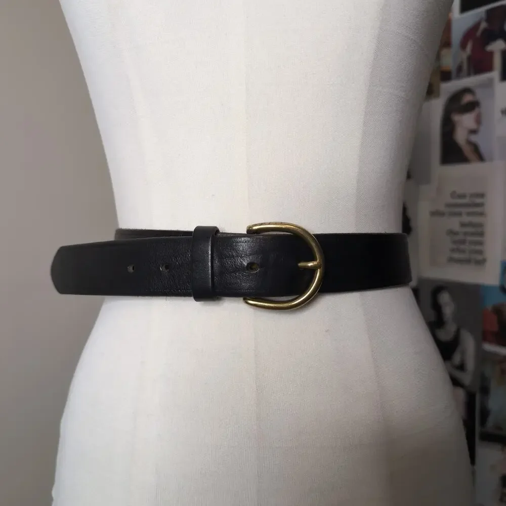 Classic Leather Belt With Brass Buckle Madewell